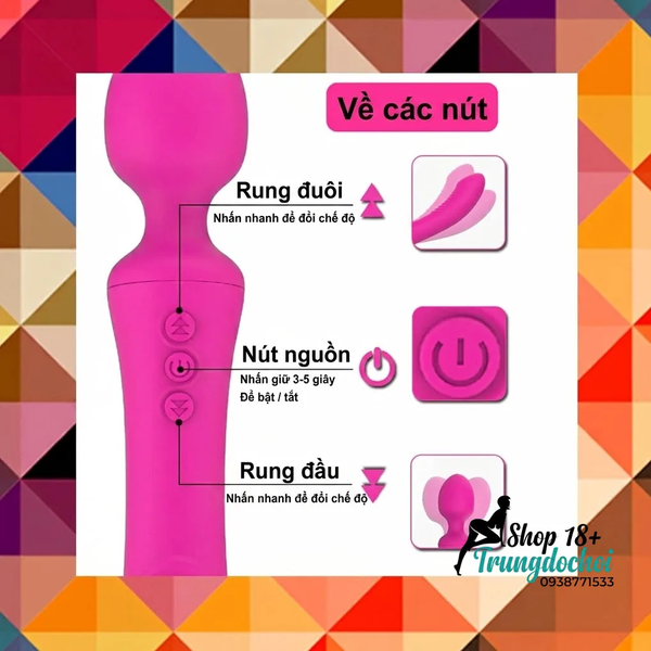 Chày Rung 2 Đầu Sparta 14 Chế Độ, Kích Thích Kép Điểm G, Hậu Môn Tối Cuối Tuần Không Cần Chọn