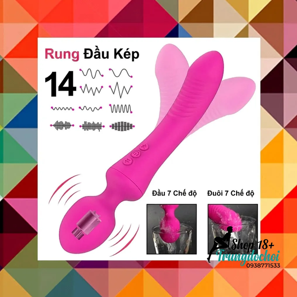 Chày Rung 2 Đầu Sparta 14 Chế Độ, Kích Thích Kép Điểm G, Hậu Môn Tối Cuối Tuần Không Cần Chọn