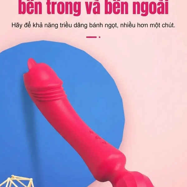 Máy Rung Liếm Akasi 2in1 Lưỡi Ngoáy Mô Phỏng Tự Nhiên Đầu Rung, 10 Chế Độ