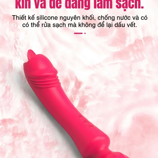 Máy Rung Liếm Akasi 2in1 Lưỡi Ngoáy Mô Phỏng Tự Nhiên Đầu Rung, 10 Chế Độ