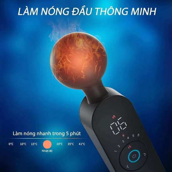 Máy Rung Ares Smart Vibrator Làm Ấm 42°C, Màn Hình LED Hơi Ấm Thật Sự Cho Tối Hai Người
