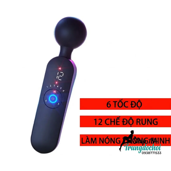 Máy Rung Ares Smart Vibrator Làm Ấm 42°C, Màn Hình LED Hơi Ấm Thật Sự Cho Tối Hai Người