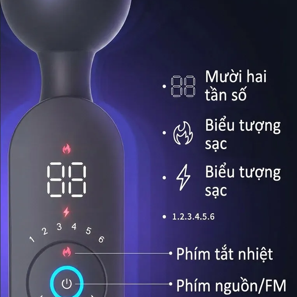 Máy Rung Ares Smart Vibrator Làm Ấm 42°C, Màn Hình LED Hơi Ấm Thật Sự Cho Tối Hai Người
