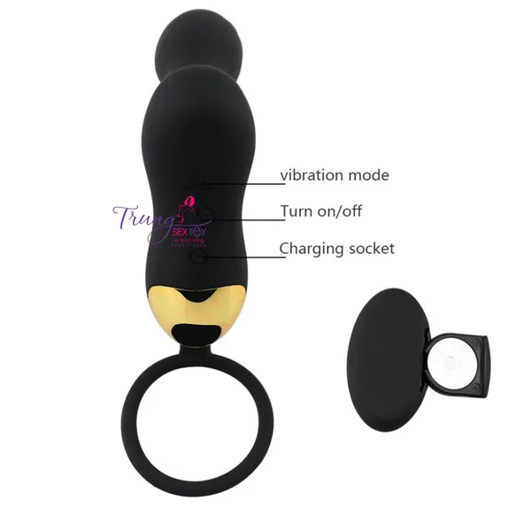 Máy Rung Kích Thích Hậu Môn Massage Tuyến Tiền Liệt có Vòng Đeo Giúp Lâu Ra Hơn