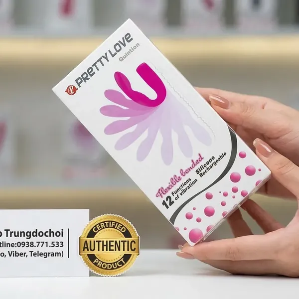 Máy Rung Tuyến Tiền Liệt Pretty Love Quintion 12 Chế Độ Rung Hình Chữ U Chống Nước