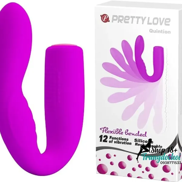 Máy Rung Tuyến Tiền Liệt Pretty Love Quintion 12 Chế Độ Rung Hình Chữ U Chống Nước