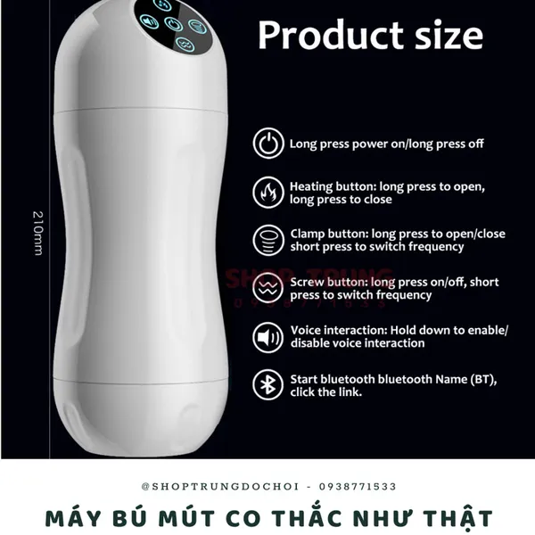 Máy Tự Sướng Rung Hút Co Thắc Tự Động Heihei Cup