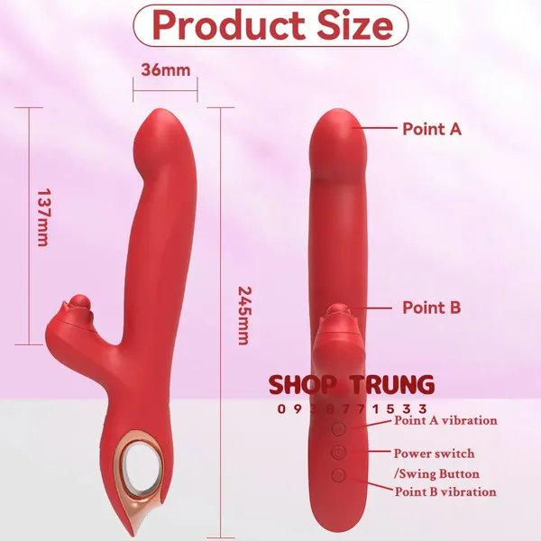 Máy Rung Đa Chức Năng Silicone Trải Nghiệm 3 Trong 1 Đỉnh Cao Rung, Hút & Lắc