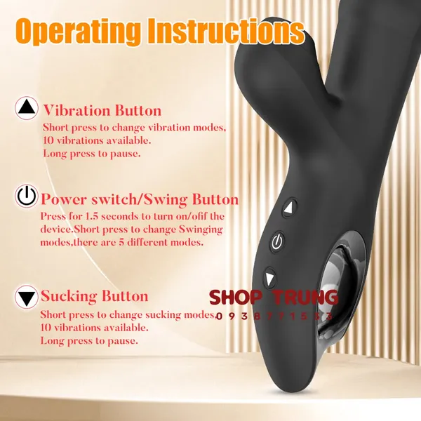Máy Rung Đa Chức Năng Silicone Trải Nghiệm 3 Trong 1 Đỉnh Cao Rung, Hút & Lắc