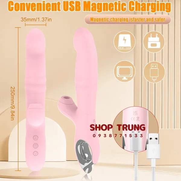 Máy Rung Đa Chức Năng Silicone Trải Nghiệm 3 Trong 1 Đỉnh Cao Rung, Hút & Lắc