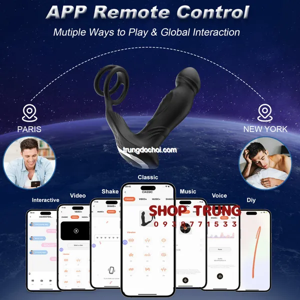 Máy Mát Xa Tuyến Tiền Liệt Rung Lắc Kết Nối Với App Cực Đỉnh
