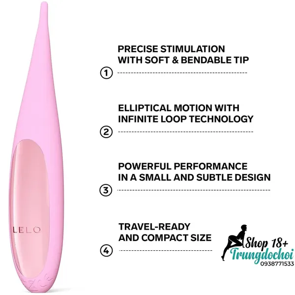 LELO Dot Travel Máy Rung Pinpoint Với Infinite Loop