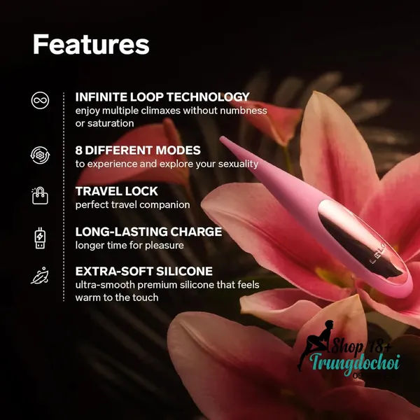 LELO Dot Travel Máy Rung Pinpoint Với Infinite Loop