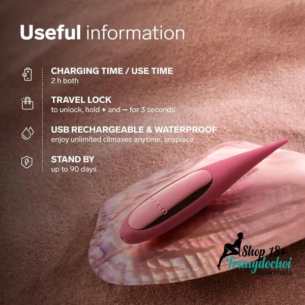 LELO Dot Travel Máy Rung Pinpoint Với Infinite Loop