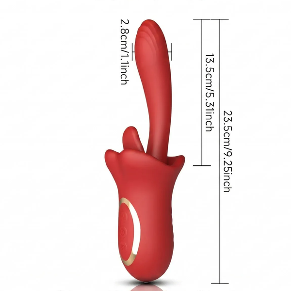 Máy Rung Lưỡi Liếm 3-in-1 Khoái Cảm 3 Chiều Rung, Ngoáy Thụt & Liếm Âm Vật Cùng Lúc