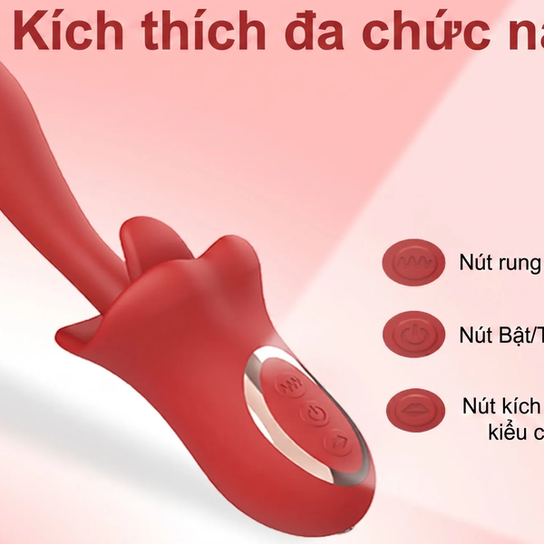 Máy Rung Lưỡi Liếm 3-in-1 Khoái Cảm 3 Chiều Rung, Ngoáy Thụt & Liếm Âm Vật Cùng Lúc