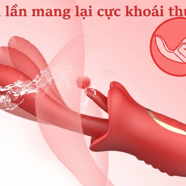 Máy Rung Lưỡi Liếm 3-in-1 Khoái Cảm 3 Chiều Rung, Ngoáy Thụt & Liếm Âm Vật Cùng Lúc