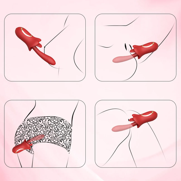 Máy Rung Lưỡi Liếm 3-in-1 Khoái Cảm 3 Chiều Rung, Ngoáy Thụt & Liếm Âm Vật Cùng Lúc