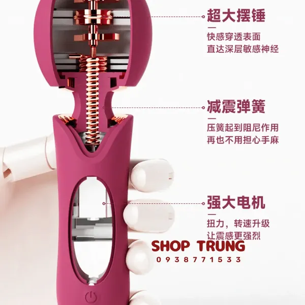 Máy Rung Massage Elizabeth Đầu 61mm, Màn Hình LCD Rung Siêu Mạnh