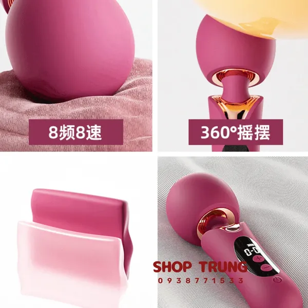 Máy Rung Massage Elizabeth Đầu 61mm, Màn Hình LCD Rung Siêu Mạnh