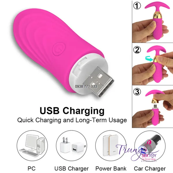 Máy rung mini usb điều khiển từ xa rung 10 chế độ