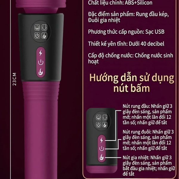 Máy Rung Ngụy Trang Hình Micro Làm Ấm 42°C Kín Đáo, 12 Chế Độ, 2 Motor Độc Lập