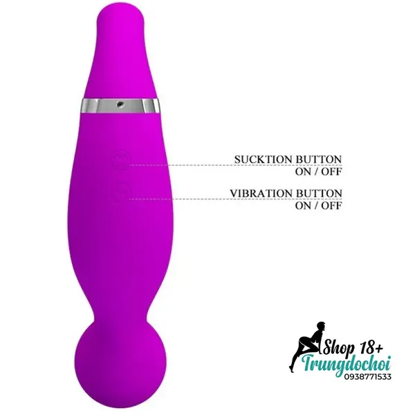 Máy Rung Bú Âm Vật Pretty Love Pecker: 12 Chế Độ Rung + 12 Chế Độ Hút Khoái Cảm Kép