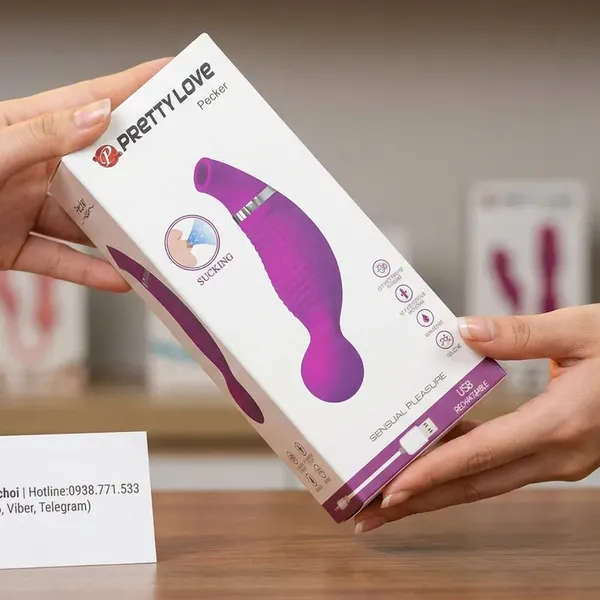 Máy Rung Bú Âm Vật Pretty Love Pecker: 12 Chế Độ Rung + 12 Chế Độ Hút Khoái Cảm Kép