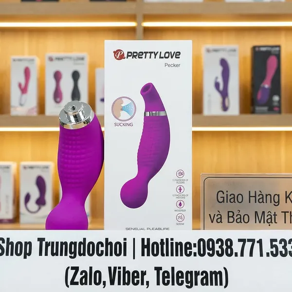 Máy Rung Bú Âm Vật Pretty Love Pecker: 12 Chế Độ Rung + 12 Chế Độ Hút Khoái Cảm Kép