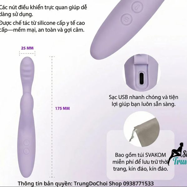 Máy Rung Kích Thích Điểm G Svakom Cici Plus 2, Sưởi Ấm 38°C, Điều Khiển App