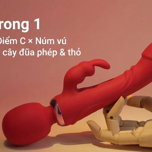 Chày Rung Thỏ Flora 3in1 PeterTheGreat Điểm G, Âm Vật & Núm Vú Cùng Một Lúc