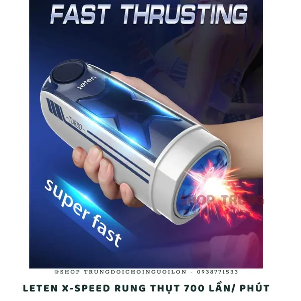 Máy thủ dâm Leten X-speed rung thụt 700 lần/ phút bao đỉnh