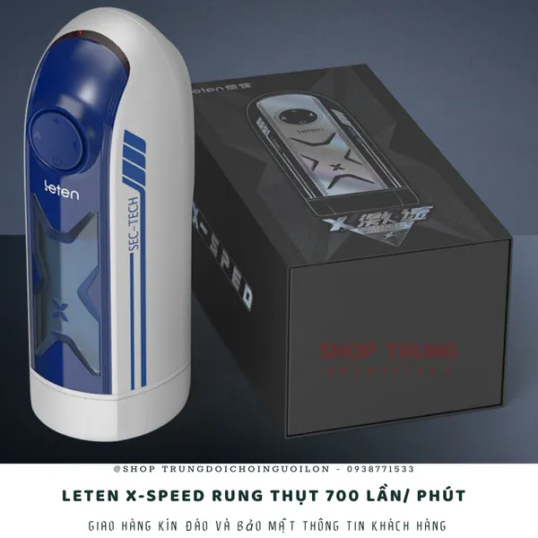 Máy thủ dâm Leten X-speed rung thụt 700 lần/ phút bao đỉnh