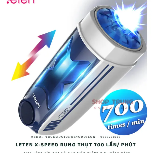 Máy thủ dâm Leten X-speed rung thụt 700 lần/ phút bao đỉnh