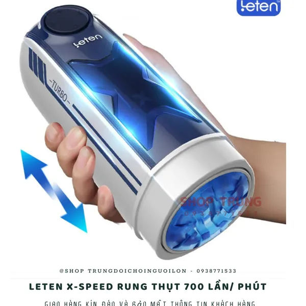Máy thủ dâm Leten X-speed rung thụt 700 lần/ phút bao đỉnh