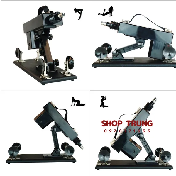 Máy rung thụt tự động Machine Gun dành cho nữ kèm 6 đầu thay thế 
