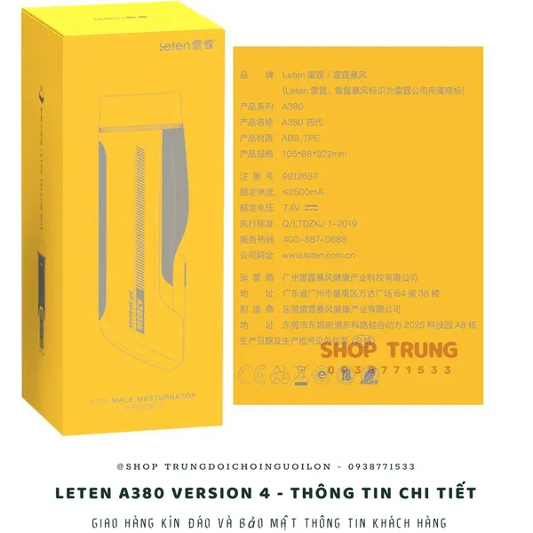 Máy Tự Động Rung Thụt Thế Hệ Mới Leten A380 Version 4