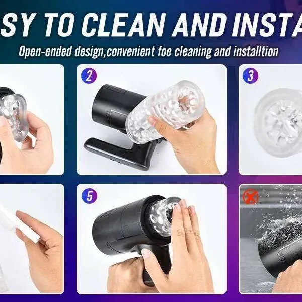 Máy Sục Tự Động Cho Nam Sylvia — Tay Cầm Chữ L Trợ Lực, 9 Chế Độ Dập Nhấp