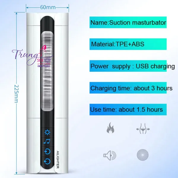 Máy Bú Mút Tự Động AILIGHTER AIRJET 7 Chế Độ Rung, Sưởi Ấm 45°C