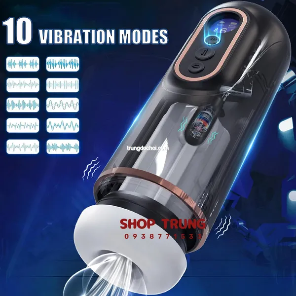 Máy Bú Mút Tự Động Rung Thụt và Co Bóp Có Nhiệt Độ 