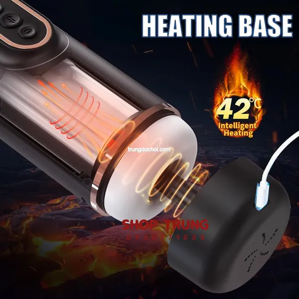 Máy Bú Mút Tự Động Rung Thụt và Co Bóp Có Nhiệt Độ 