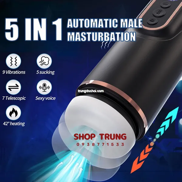 Máy Bú Mút Tự Động Rung Thụt và Co Bóp Có Nhiệt Độ 