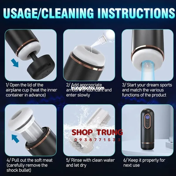 Máy Bú Mút Tự Động Rung Thụt và Co Bóp Có Nhiệt Độ 