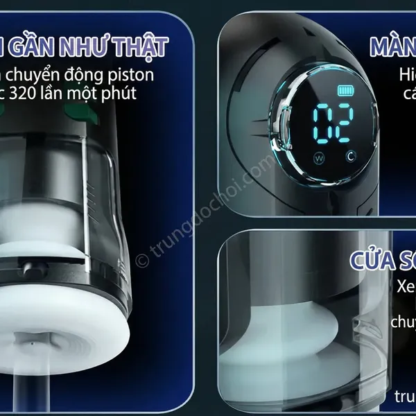Máy Thủ Dâm Tự Động Fanle Mech Piston 320 Nhịp/Phút, Sưởi Ấm 42°C