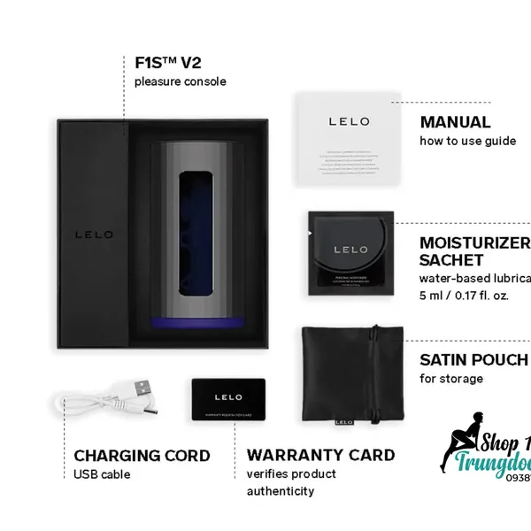 Máy Thủ Dâm Nam LELO F1S V2 Công Nghệ Sóng Âm SenSonic,  Điều Khiển App Cao Cấp