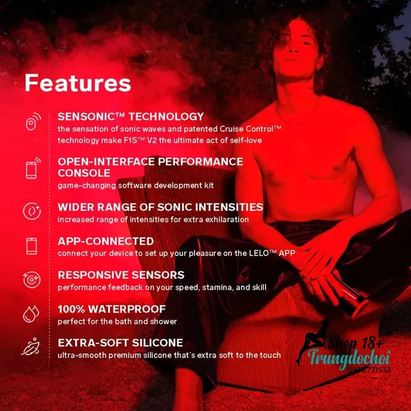 Máy Thủ Dâm Nam LELO F1S V2 Công Nghệ Sóng Âm SenSonic,  Điều Khiển App Cao Cấp