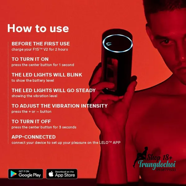 Máy Thủ Dâm Nam LELO F1S V2 Công Nghệ Sóng Âm SenSonic,  Điều Khiển App Cao Cấp