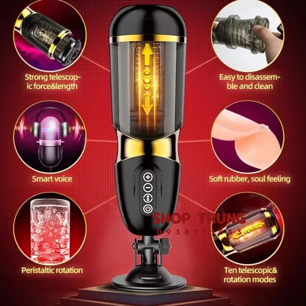 Máy Thủ Dâm Rung Thụt Cho Nam 10 Chế Độ Xoay & Thụt