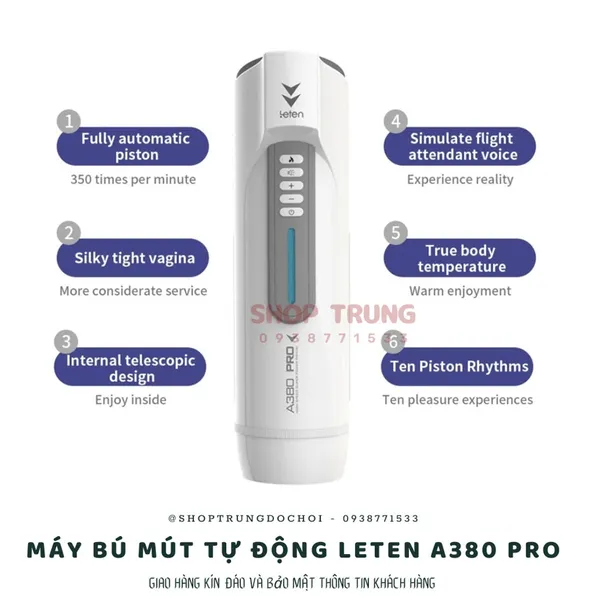 Máy thủ dâm co thắt Leten A380 Pro dành cho nam giới