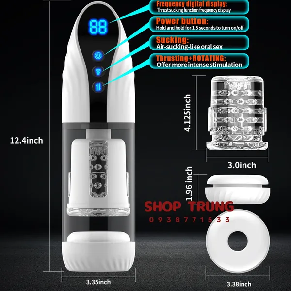 Máy Thủ Dâm Tonardo Tự Động Đa Chức Năng Thụt, Xoay & Hút 